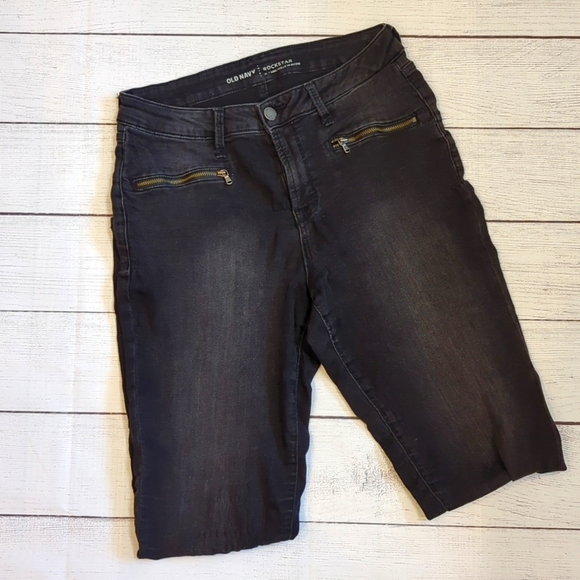 Old Navy Black Rockstar Mid Rise Jeggings - Size 8 Regular - Picture 3 of 9